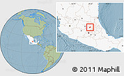 Savanna Style Location Map of Alfajayucan, highlighted country, hill shading