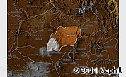 Physical Map of Alfajayucan, darken