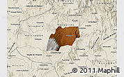 Physical Map of Alfajayucan, shaded relief outside