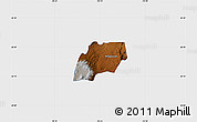 Physical Map of Alfajayucan, single color outside