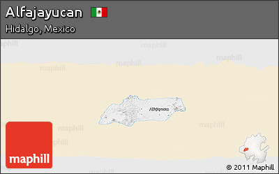 Classic Style Panoramic Map of Alfajayucan, single color outside