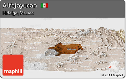 Physical Panoramic Map of Alfajayucan, lighten