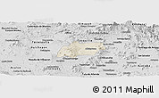 Shaded Relief Panoramic Map of Alfajayucan, desaturated