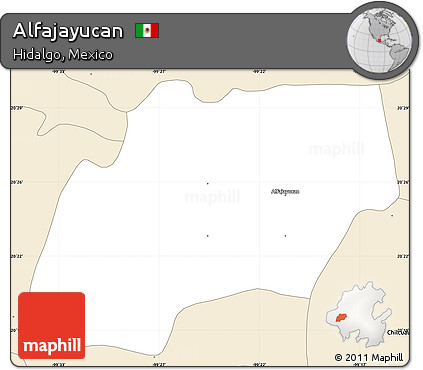 Classic Style Simple Map of Alfajayucan
