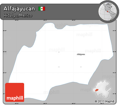 Gray Simple Map of Alfajayucan, single color outside