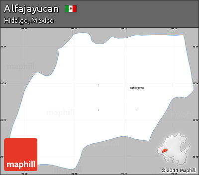 Gray Simple Map of Alfajayucan, single color outside