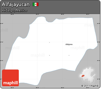 Gray Simple Map of Alfajayucan, single color outside