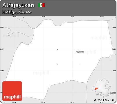 Silver Style Simple Map of Alfajayucan