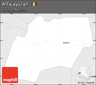 Silver Style Simple Map of Alfajayucan