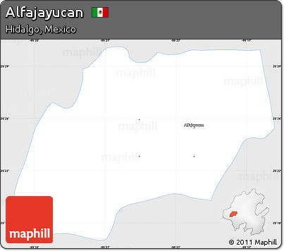 Silver Style Simple Map of Alfajayucan, single color outside