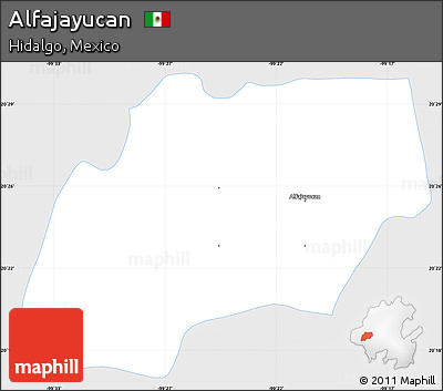 Silver Style Simple Map of Alfajayucan, single color outside