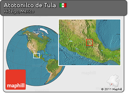 Satellite Location Map of Atotonilco De Tula