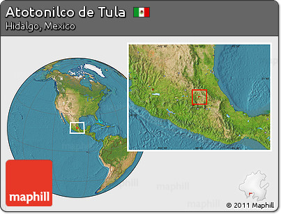 Satellite Location Map of Atotonilco De Tula