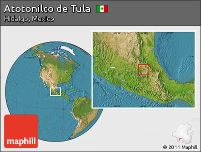 Satellite Location Map of Atotonilco De Tula