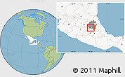 Savanna Style Location Map of Atotonilco de Tula, highlighted country, highlighted parent region