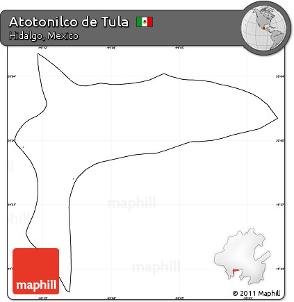 Blank Simple Map of Atotonilco De Tula, cropped outside