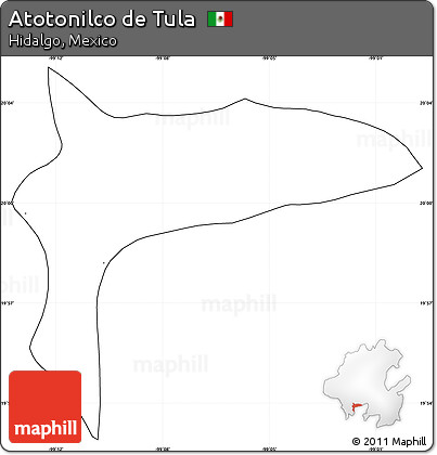 Blank Simple Map of Atotonilco De Tula, cropped outside