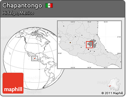 Blank Location Map of Chapantongo, highlighted country, highlighted parent region