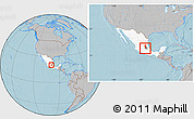 Gray Location Map of Chapantongo, highlighted country, highlighted parent region, within the entire country, hill shading