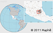 Gray Location Map of Chapantongo, highlighted country, highlighted parent region
