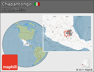 Savanna Style Location Map of Chapantongo, highlighted country, highlighted parent region, hill shading