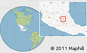 Savanna Style Location Map of Chapantongo, highlighted country