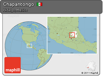 Savanna Style Location Map of Chapantongo, highlighted parent region