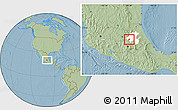 Savanna Style Location Map of Chapantongo, highlighted parent region, hill shading