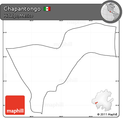 Blank Simple Map of Chapantongo, cropped outside, no labels