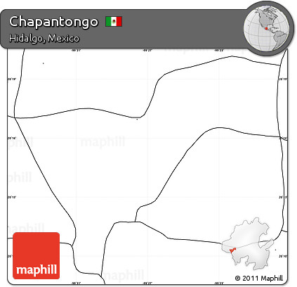 Blank Simple Map of Chapantongo, no labels