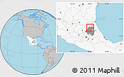 Gray Location Map of Chapulhuacan, highlighted country, highlighted parent region
