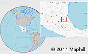 Gray Location Map of Chapulhuacan, highlighted country