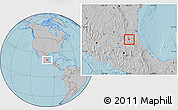 Gray Location Map of Chapulhuacan, hill shading
