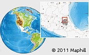 Physical Location Map of Chapulhuacan, highlighted country, highlighted parent region