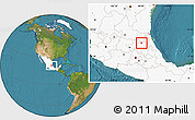 Satellite Location Map of Chapulhuacan, highlighted country