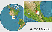 Satellite Location Map of Chapulhuacan, highlighted parent region
