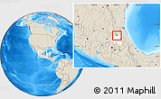 Shaded Relief Location Map of Chapulhuacan, highlighted parent region
