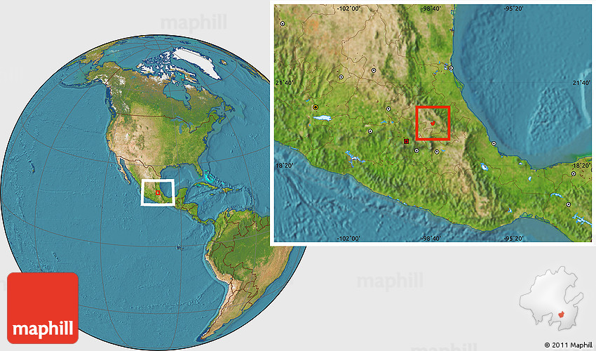Satellite Location Map of Epazoyucan