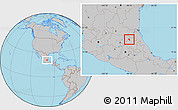 Gray Location Map of Jacala de Ledezma