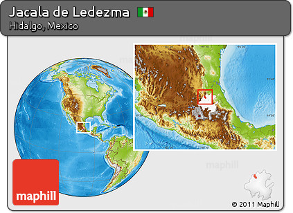 Physical Location Map of Jacala De Ledezma, highlighted parent region