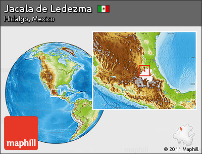 Physical Location Map of Jacala De Ledezma, highlighted parent region