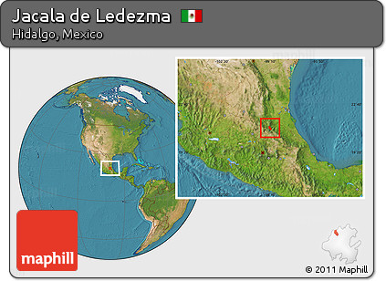 Satellite Location Map of Jacala De Ledezma
