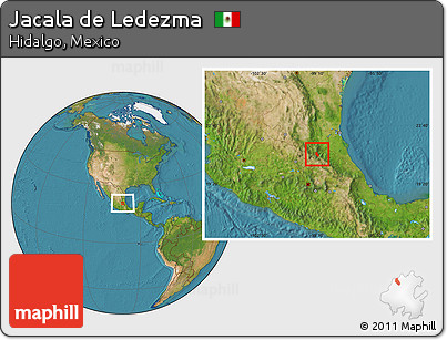 Satellite Location Map of Jacala De Ledezma