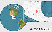 Satellite Location Map of Jacala de Ledezma, highlighted country
