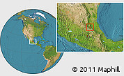 Satellite Location Map of Jacala de Ledezma