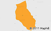 Political Simple Map of Jacala de Ledezma, single color outside