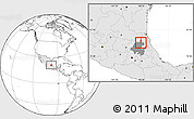 Blank Location Map of Jaltocan, highlighted country, highlighted parent region