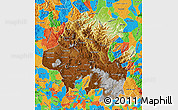 Physical Map of Hidalgo, political outside