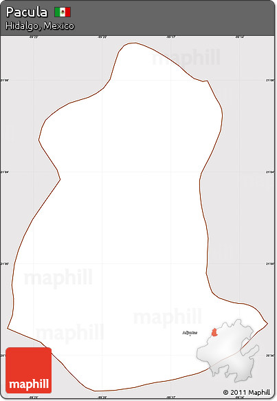 Classic Style Simple Map of Pacula, cropped outside