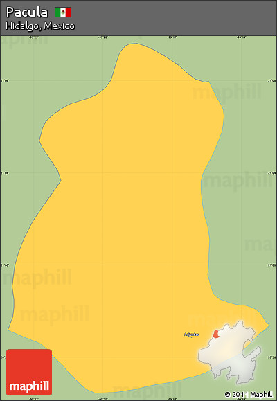 Savanna Style Simple Map of Pacula, single color outside